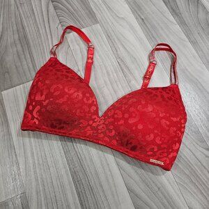 FINAL SALE! Bebe Padded Plunge Bra Size 34DD Animal Print